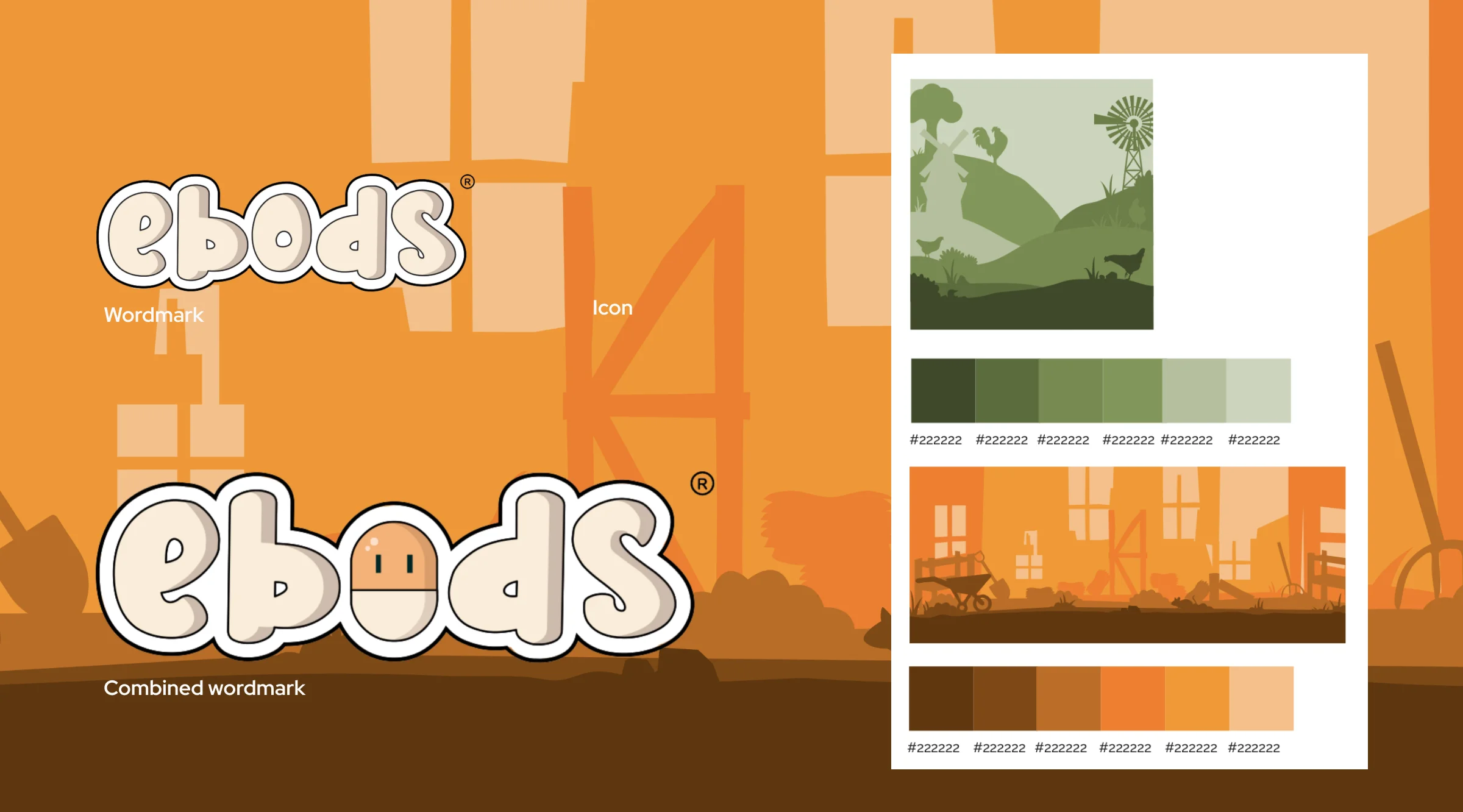 ebods brand guidelines showing wordmark, icon and combined lockup