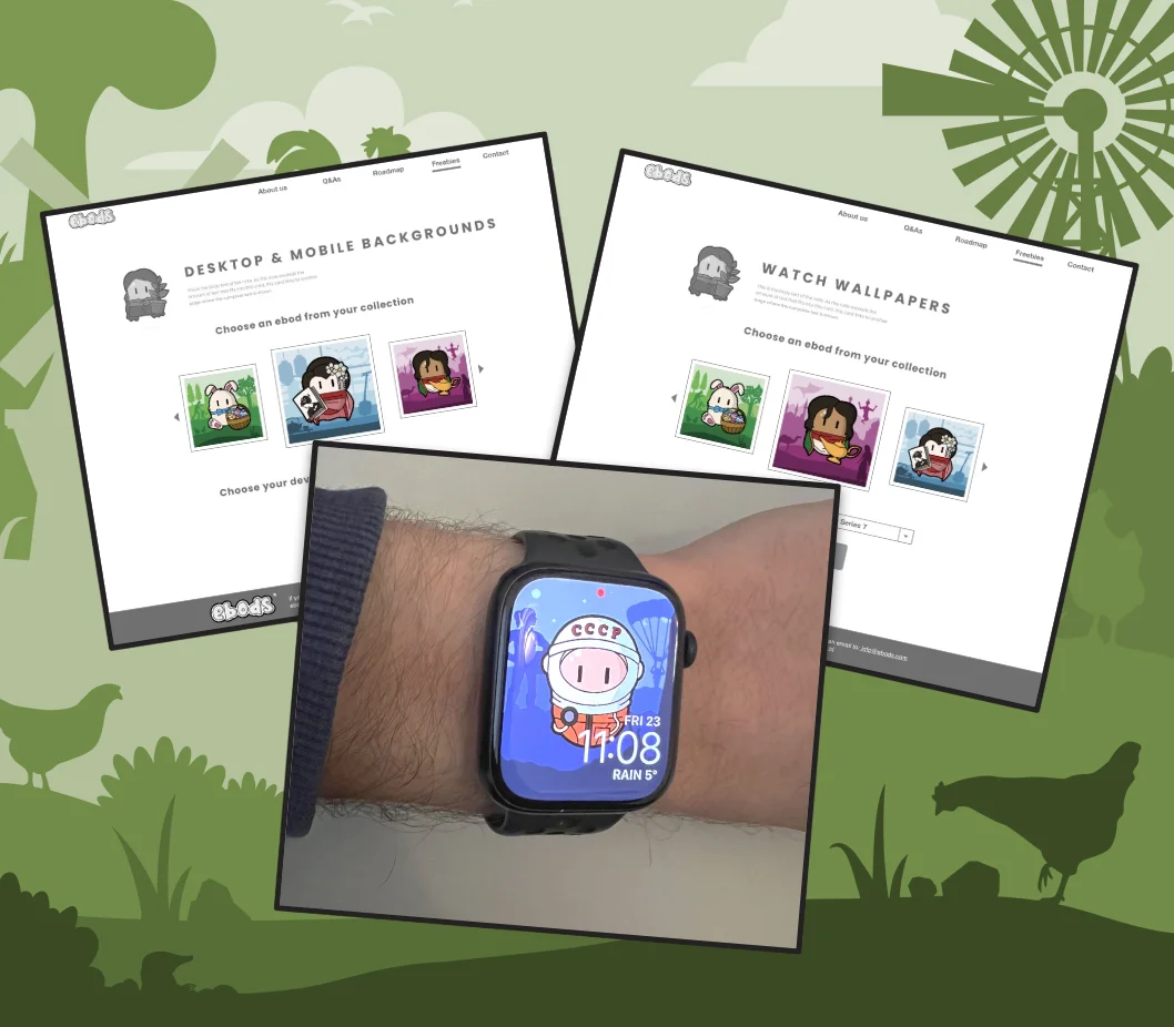 An ebod applied as a watch background