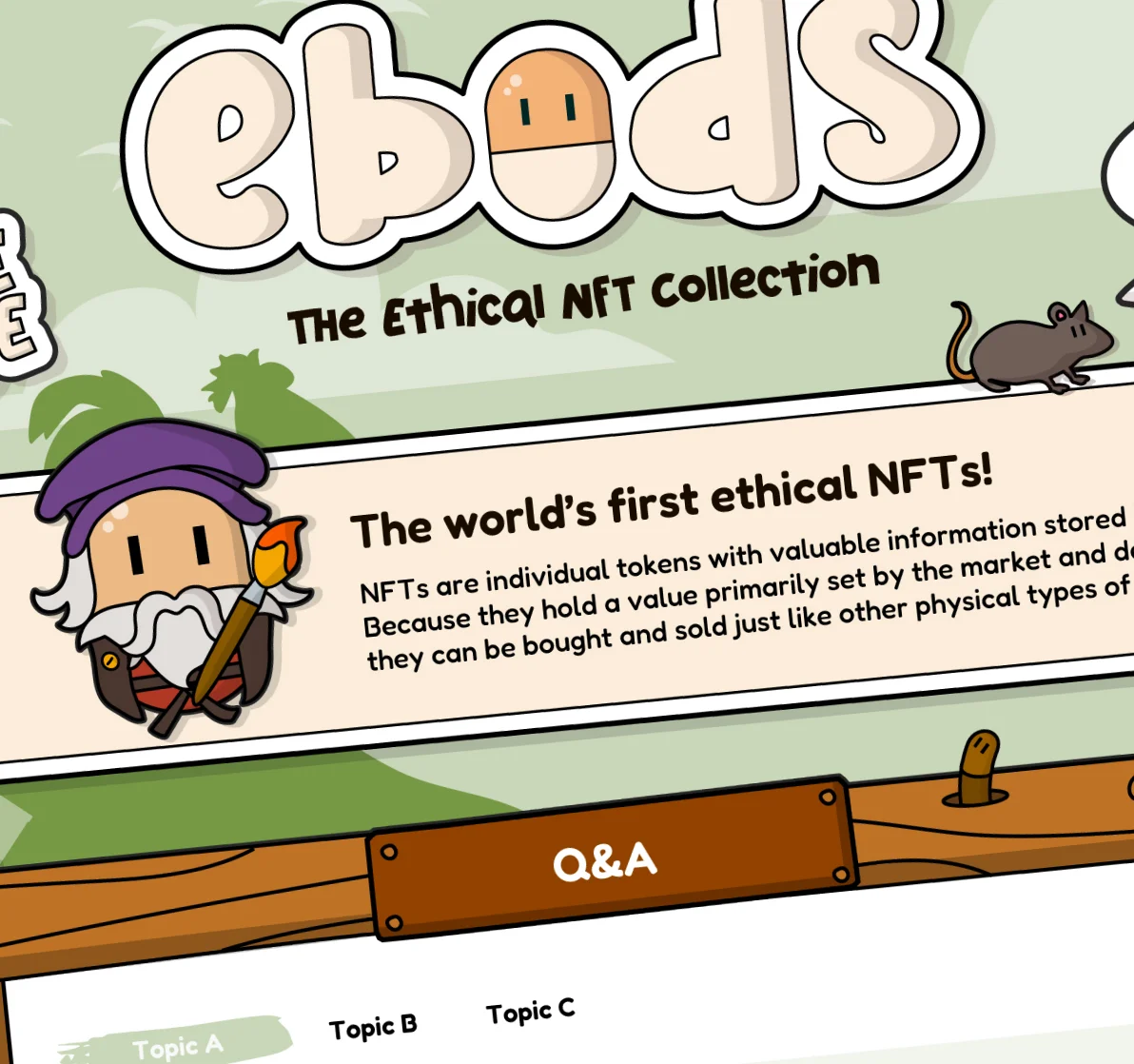 ebods website showing social impact and ethics section