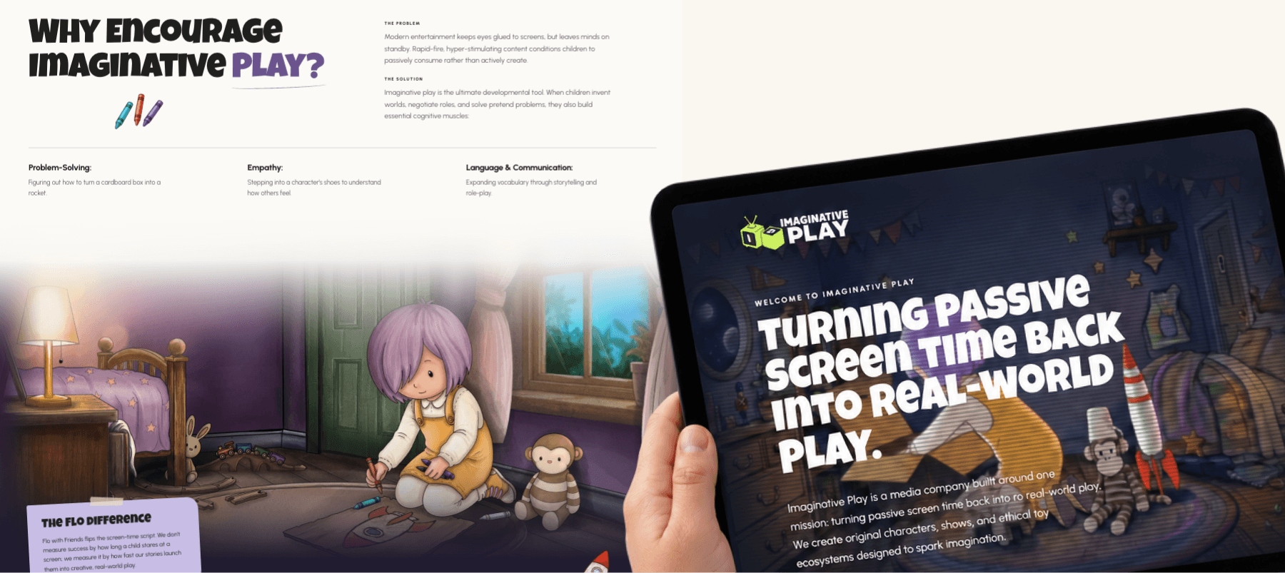 The Imaginative Play website designed for families and investors
