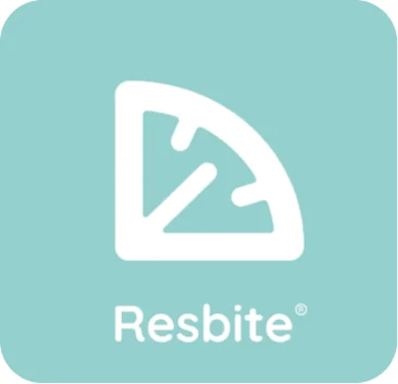 The Resbite app icon: the mark in white on the brand's teal.